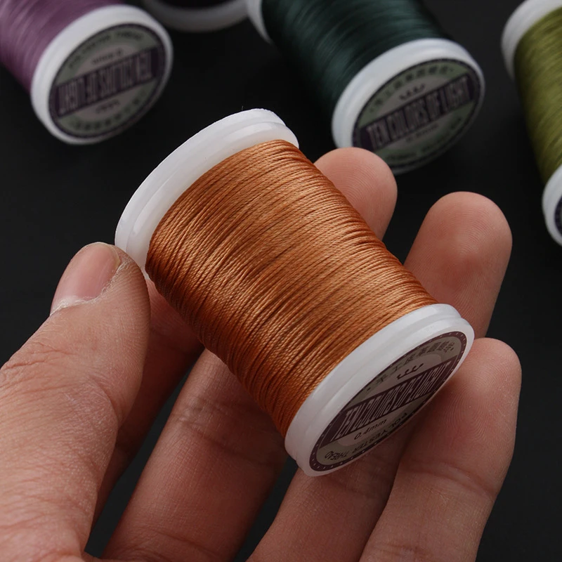 0.4/0.5/0.6MM Waxed Threads For Leather DIY Accessories Leather Craft Sewing Thread Round WaxedPolyester Cord Wax Coated Strings