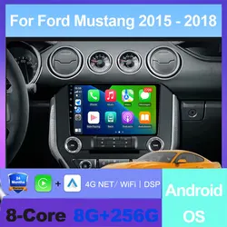 Android 16 Auto Wireless Carplay car radio video Player GPS Navigation For Ford Mustang 2015 - 2018 Multimedia stereo DSP Tools