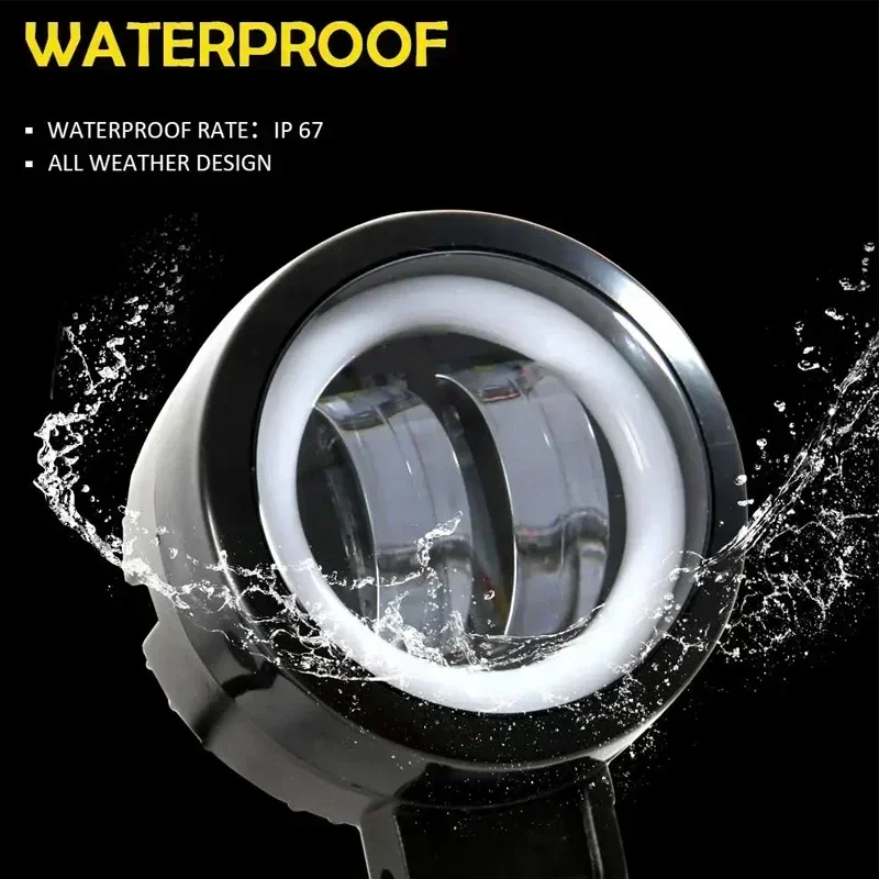 1pair/1pc 12V 24V 6500K 40W Waterproof Square LED Portable Spotlights Angel Eyes Light Bar Offroad Car Boat led Work Light
