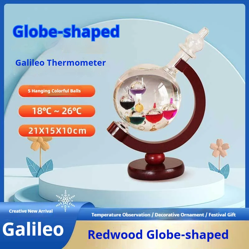 Creative Gift Galileo-Thermometer, farbige Kugel, hängendes Schlafzimmer im Innenbereich, Weinschrank, Wohnzimmer, Physik-Dekoration, Kinder