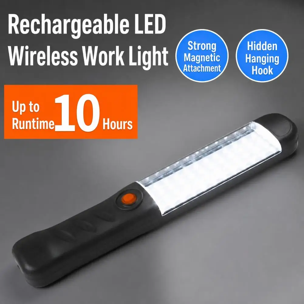 LED Work Light Rechargeable Handheld Inspection Lamp Portable Underhood Car Repair Light with Magnetic Base and 360-Degree Hook