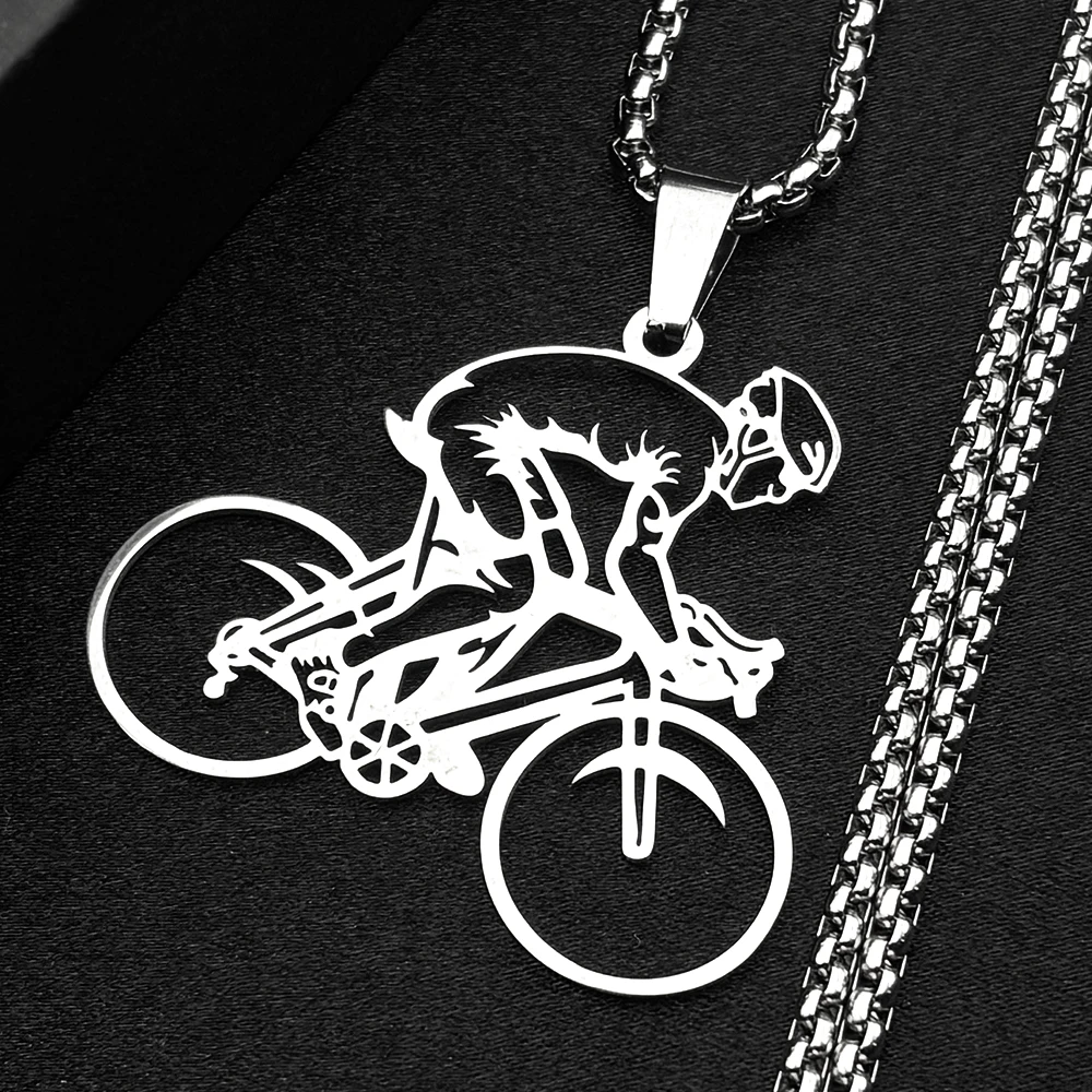 Mountainbike Fahrer Kette Für Frauen Männer Edelstahl Silber Farbe Extreme Outdoor Sport Liebhaber Männlich Hiphop Halskette Schmuck – Detail 4