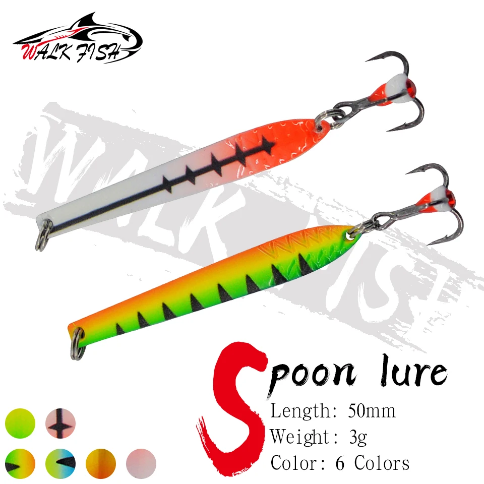 WALK FISH 1 Stück Eisfischen-Köder 5cm 3g Jigs Winter-Angelköder aus Zinklegierung Künstliche Metallköder Harter Köder für Micro-Fisch und Forelle