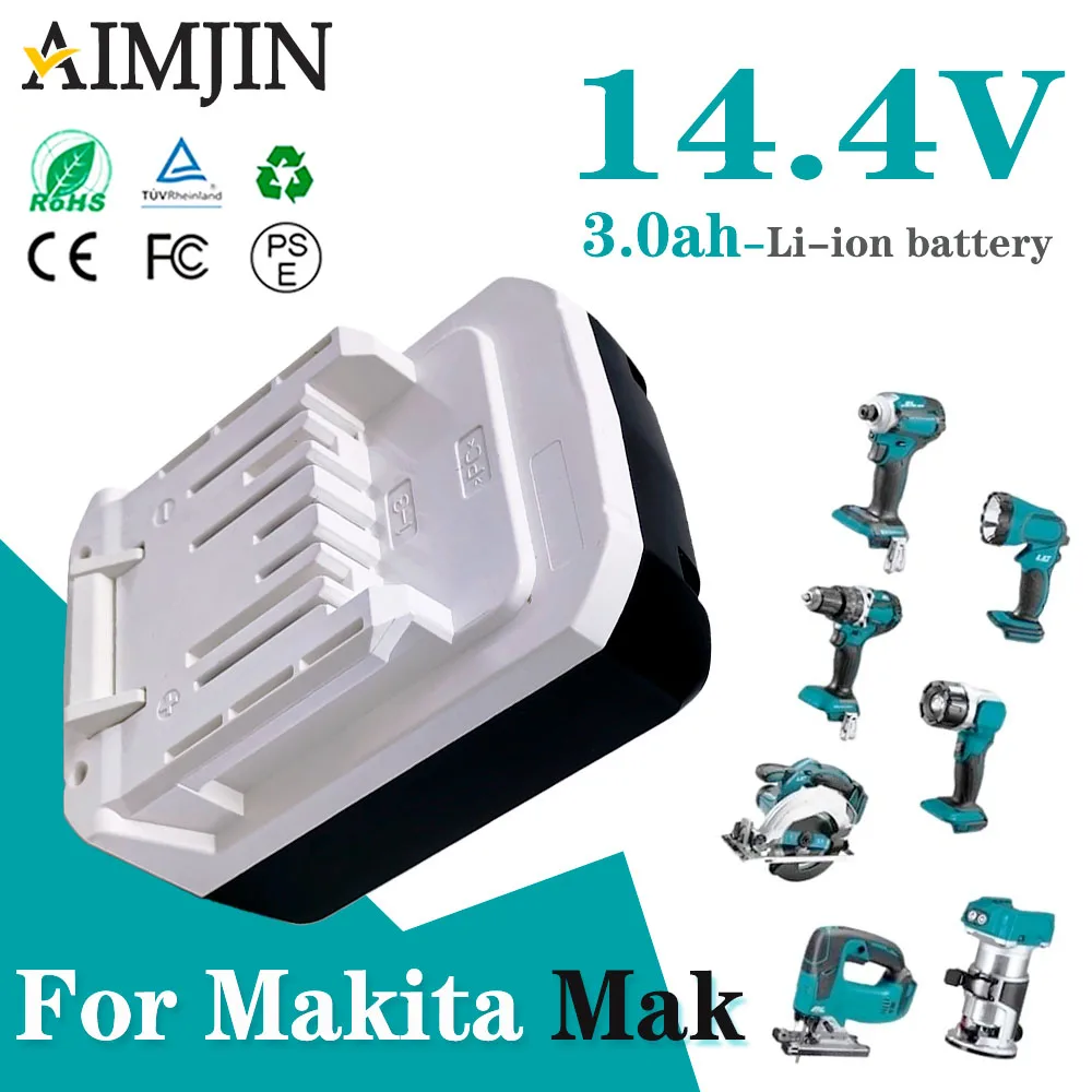 

Power Tool 14.4V for Makita Mak BL1415G BL1413G BL1460G DC18WA UH480D UH520D UM165D UR140D 3000mAh Li-Ion Battery