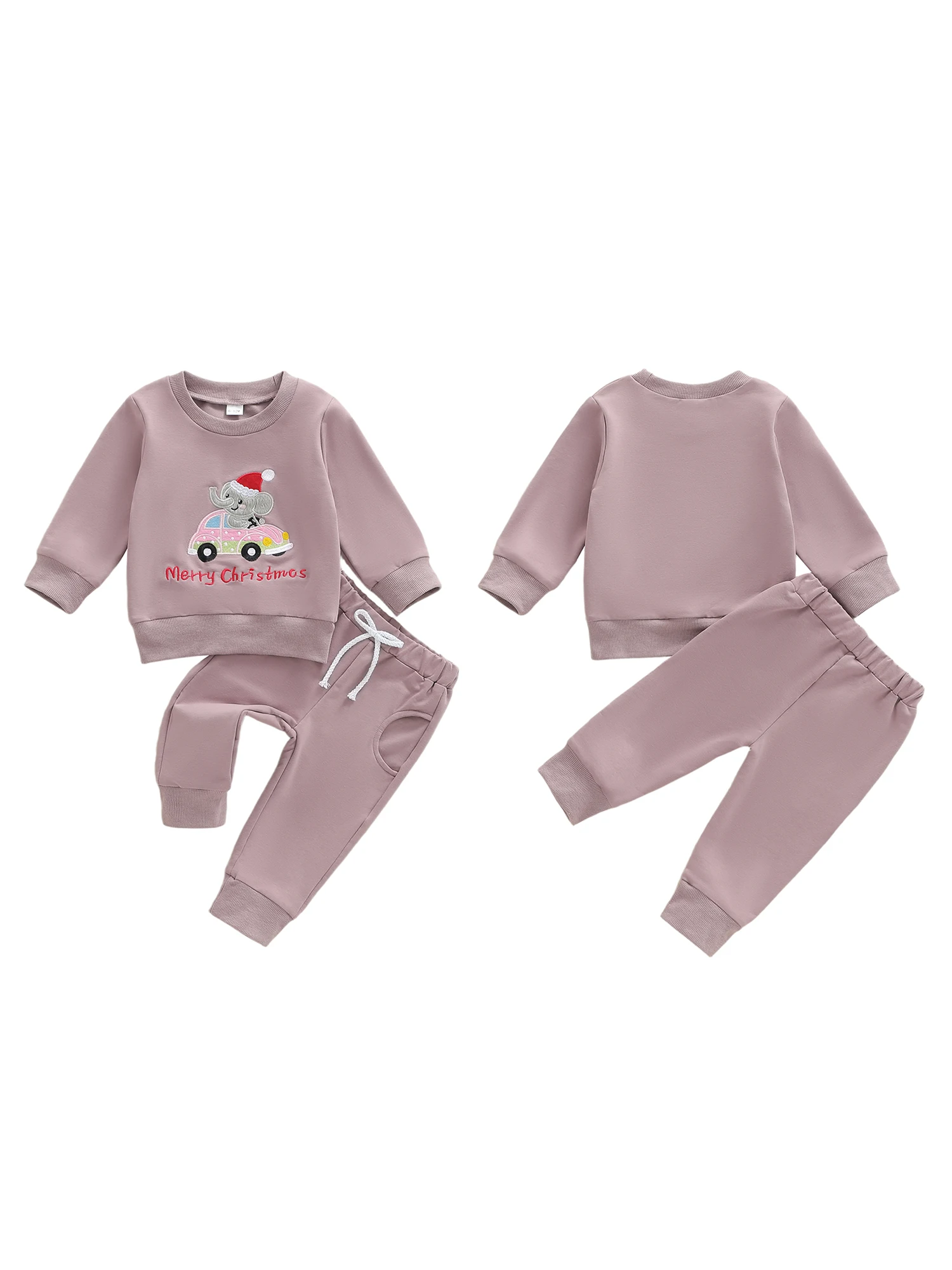 مجموعة عطلة الرضع الرنة زين جولة الرقبة سترة وسراويل ضيقة 2 قطعة دعوى لحفلة عيد الميلاد #3