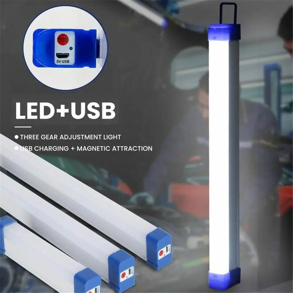 17cm-52cm Led Tube 30w/60w/80w Portable Usb Rechargeable Emergency Light Outdoor Lighting Camping Lamp