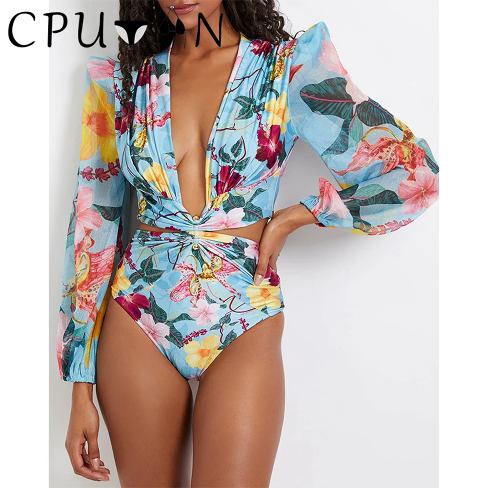 

2025 Sexy Bikini Set Floral Push Up Swimsuit Biquini Brazilian Swimwear Women Bathing Suit Girls Deep V Neck Beachwear Surfing
