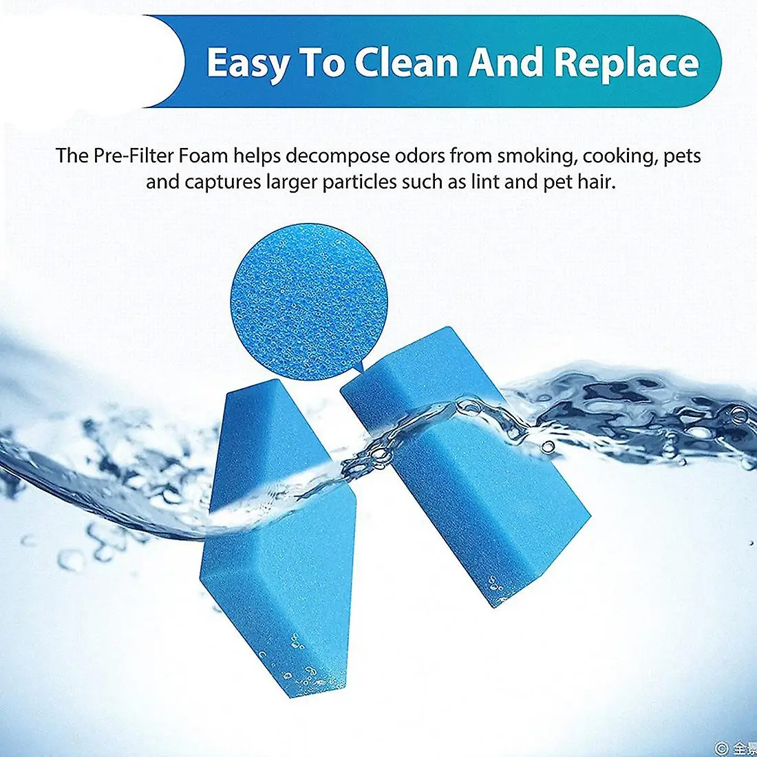 2 Pack Replacement Brush Roller And 4 Pack Pre-filter Foam