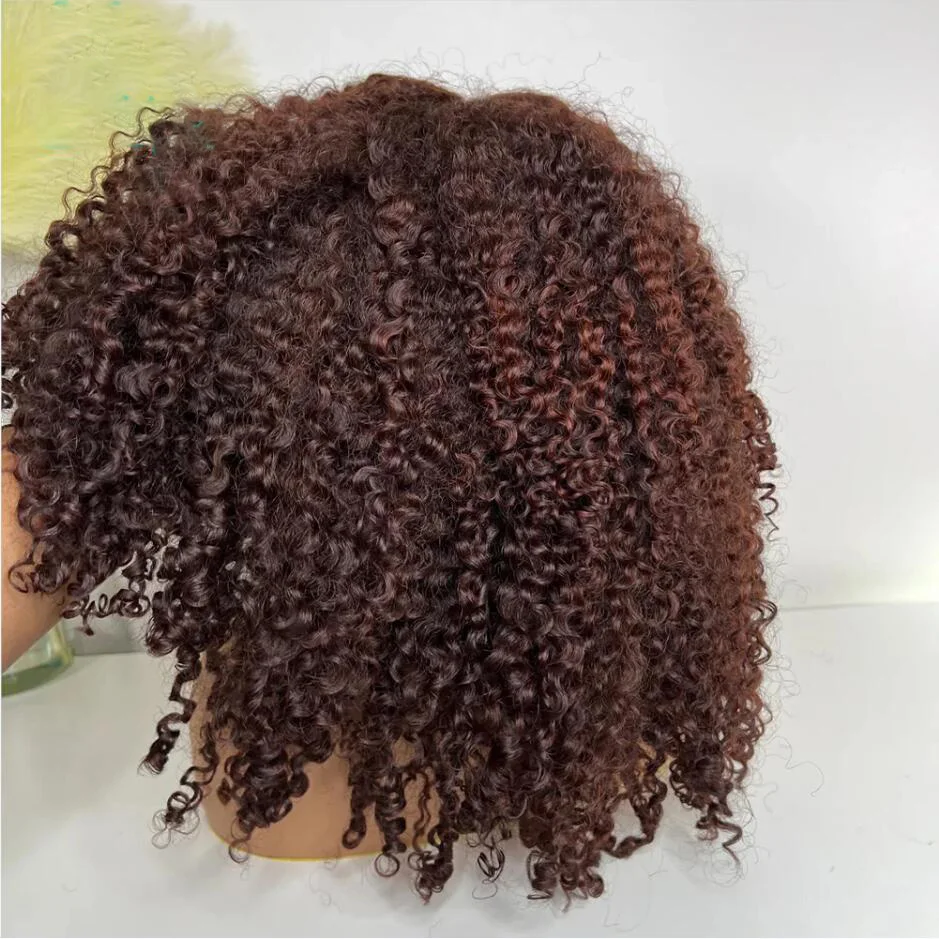 Brown 26Inch Long 180Density Machine Kinky Curly Wig For Black Women BabyHair Daily Preplucked Synthetic Heat Resistant Daily