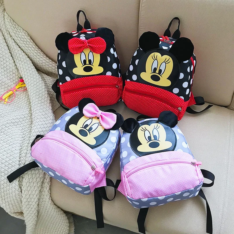 Disney's New Mickey Children's Backpack Cartoon Cute Girls' School Bag Large Capacity High Quality Fashion Children's Backpack