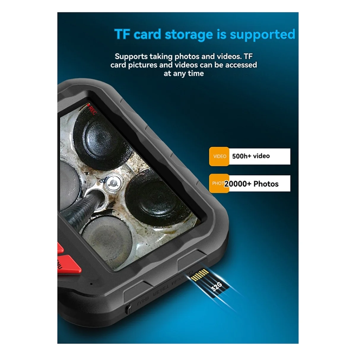 

A002 6mm Two-Way Articulating Borescope With1.6M Articulated Snake Camera Video Inspection Scope 4.3inch