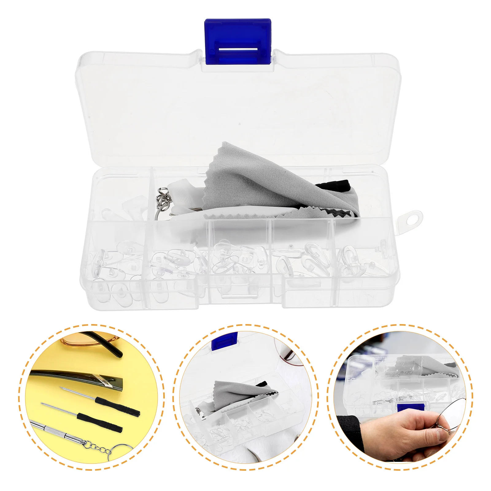 

1Set Eyeglass Repair Kit with Precision Screwdrivers Assorted Screws Soft Nose Pads for Secure Comfortable Fit on All Frame