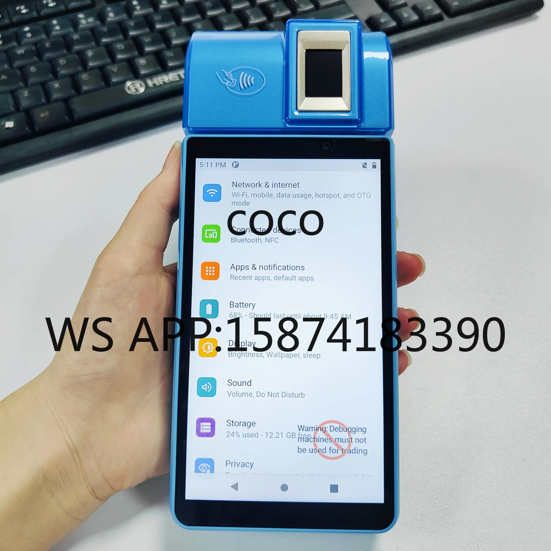 4G Android All-in-One POS Terminal, Live Biometrics Fingerprint Scanner, Smart Card Reader, Lottery POS