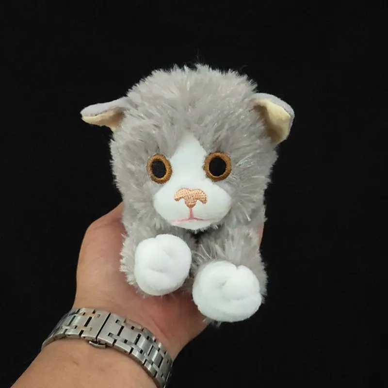 

Cartoon Little Grey Cat Figurine Super Cute Cat Plush Toy Lifelike Animals Simulation Stuffed Doll Kawaii Toy Gifts