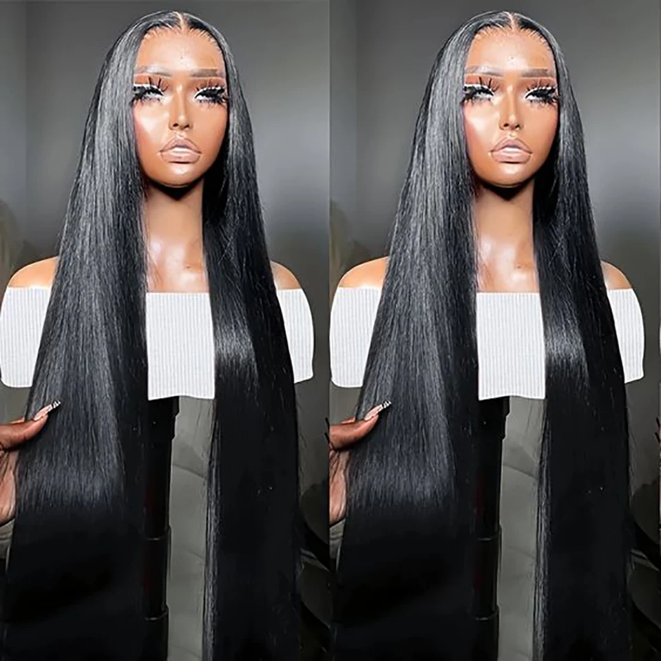 13x4 hueso lacio encaje transparente frontal peluca de cabello humano 34 pulgadas previamente arrancada frontal de encaje natural 180 de densidad para mujer
