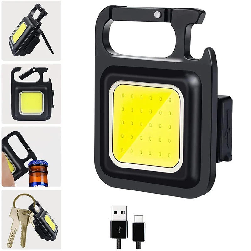 500/800mAh Multifunctional Portable USB Mini Keychain COB Work Light Car Repair Light Emergency Outdoor Camping Light