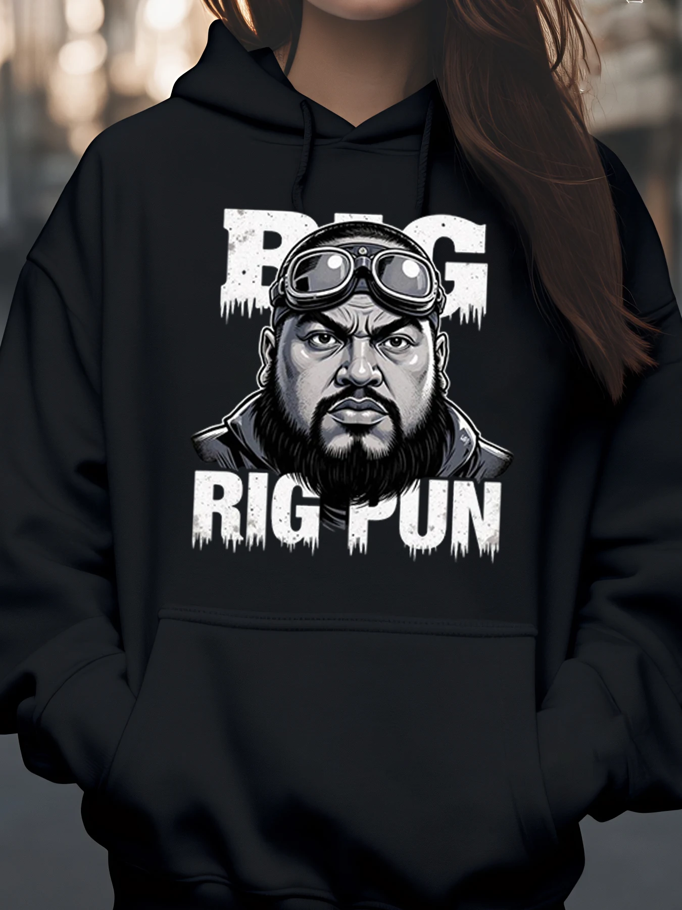 

Толстовка с графическим принтом Big Rig Pun для мужчин и женщин, повседневная уличная одежда, модный наряд