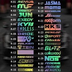 Random 15pcs 15CM Racing Sponsor Motorcycle sticker Set Cool Reflective Car Vinyl Decal for JDM EDM Race Turbo Drift - 61Styles