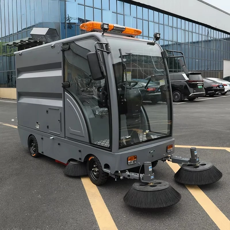 Electric Ride on Industrial Floor Sweeper Cleaning Equipment Mobile Wheelie Bin Vacuum Electric Street Road Sweeper Machine