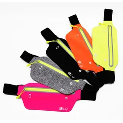 QUESHARK Outdoor Sports Running Waist Bag  Women Men Waterproof Anti-theft Safty Reflective Ultra-thin Mobile Phone Belt Bag