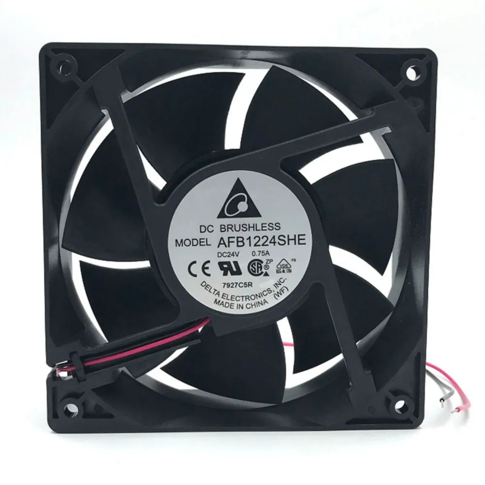 for delta AFB1224SHE 120*120*38mm DC 24V 0.75A 2-wire lead 3700RPM 151.95CFM 53DBA Cooling fan