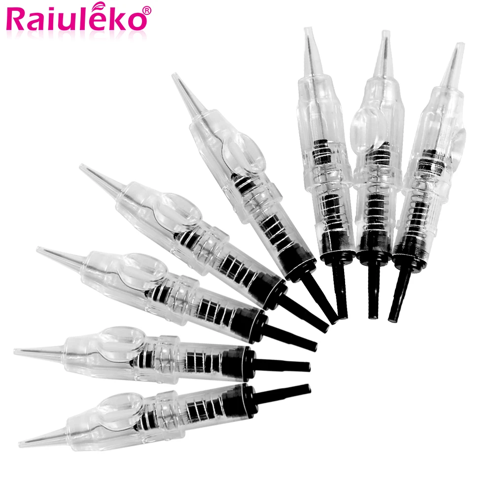 Aiguilles de tatouage jetables 1R pour lèvres et sourcils, 50/100 pièces, stérilisées, micro-aiguilles, pour Machine à maquillage Permanent