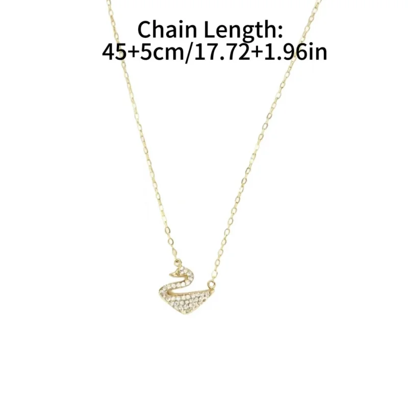 

Romantic Elegant 925 Sterling Silver Jewelry Set - 18K Gold Plated Swan Necklace with Cubic Zirconia Rose Gift Box Thoughtful Gi