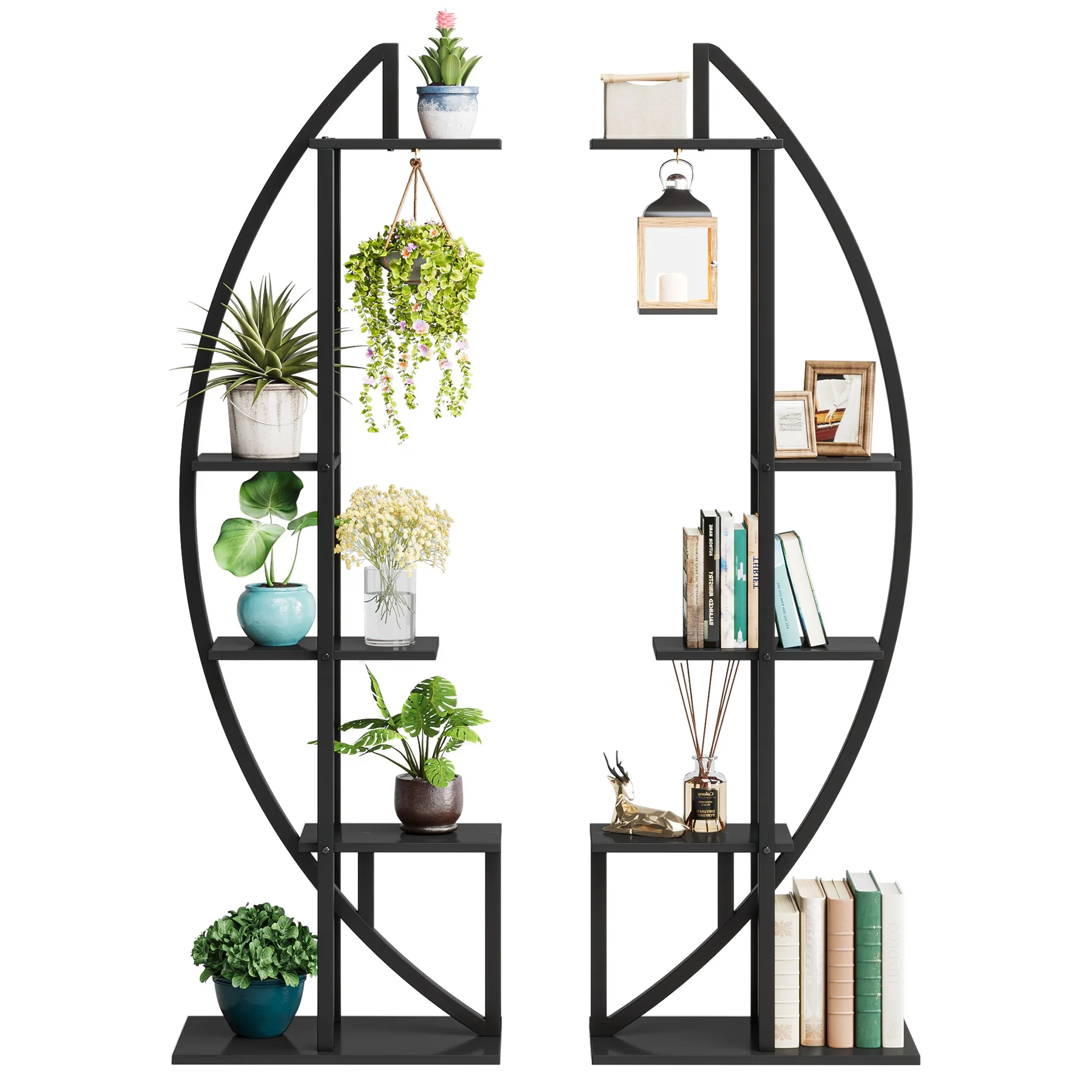 

Tribesigns 5 Tier Plant Stand Pack Of 2 Multi-Purpose Curved Display Shelf Bonsai Flower Plant Stand Rack For Indoor Garden