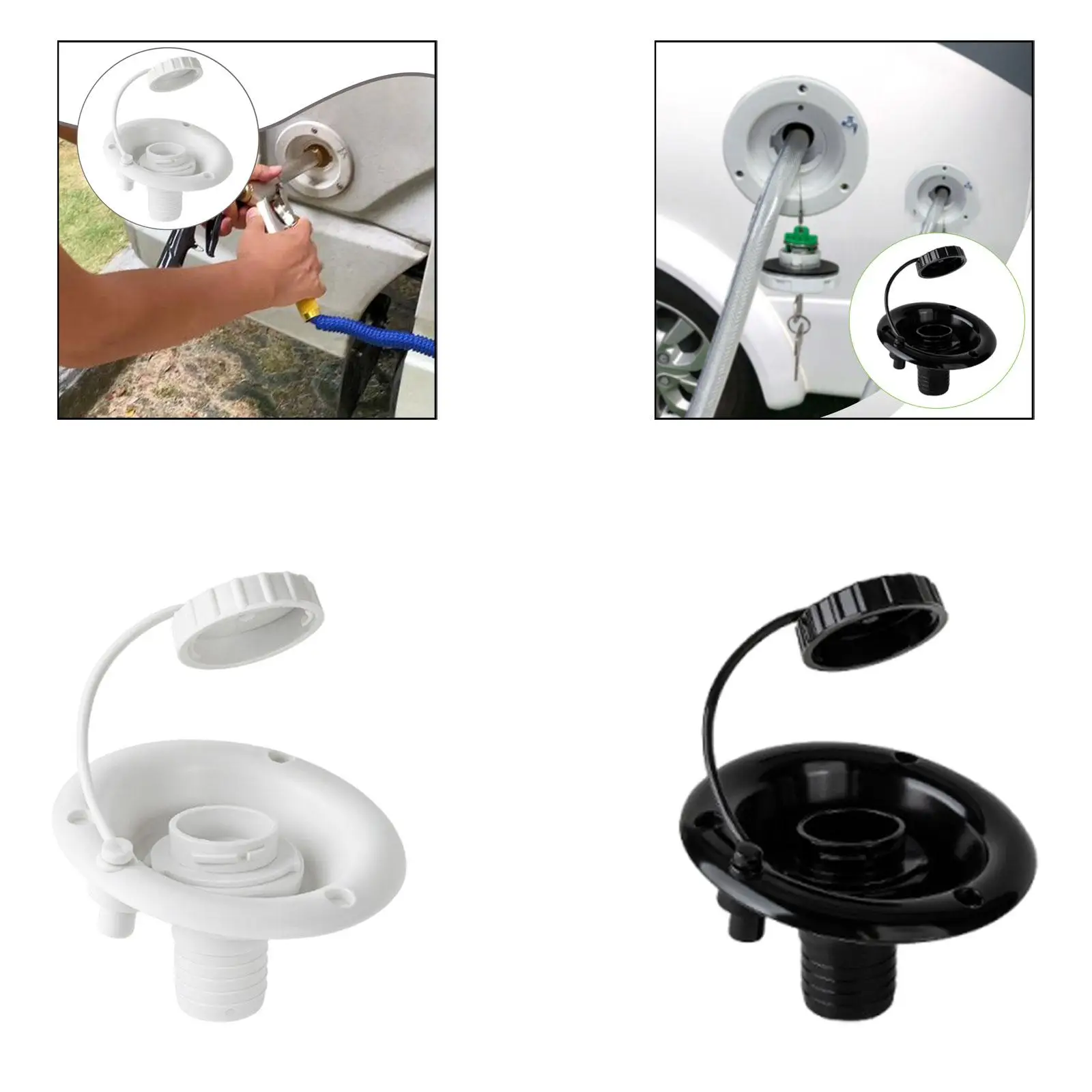 

PP Motorhome Water Inlet Gravity Fill Hatch Durable Accessory Easy Installation with Vent for RV Trailer Outdoor