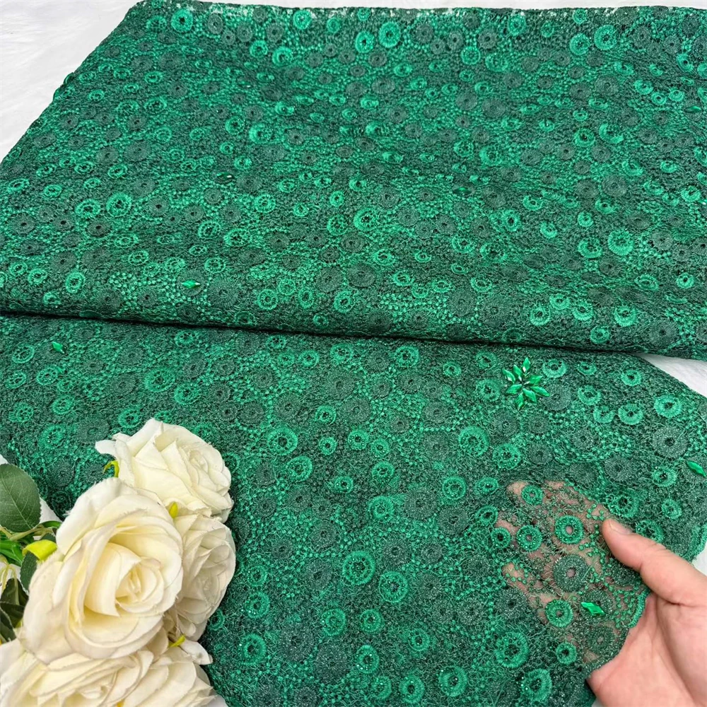 Originele Afrikaanse Guipure kantstof 2027, hoge kwaliteit, 5 yards, Nigeriaanse wateroplosbare kantstof voor dames, bruiloft en feest.