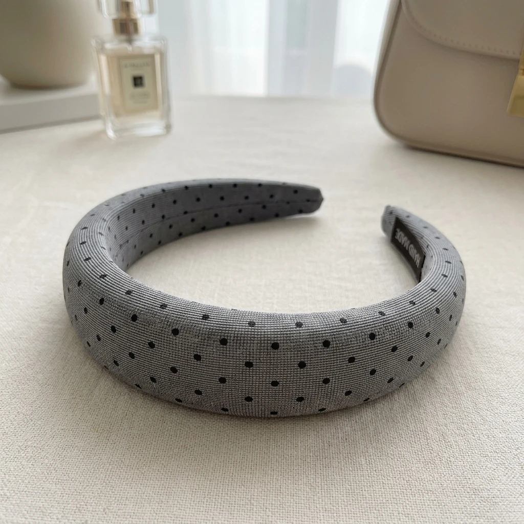 Simple Polka-dot Headband Padded Hairband Retro Fashion Non-slip Comfortable For Daily Commute Party Casual Wear Accessories