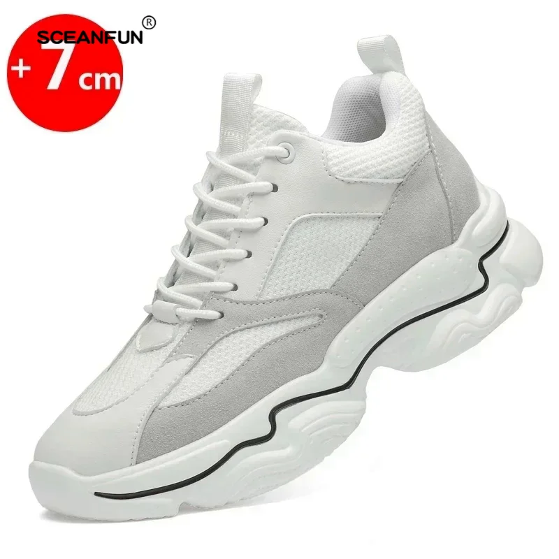 2024 Men Sneakers Heightening Shoes Elevator   Increase S Insoles 7-8CM Height Increasing  Designer Man Shoes