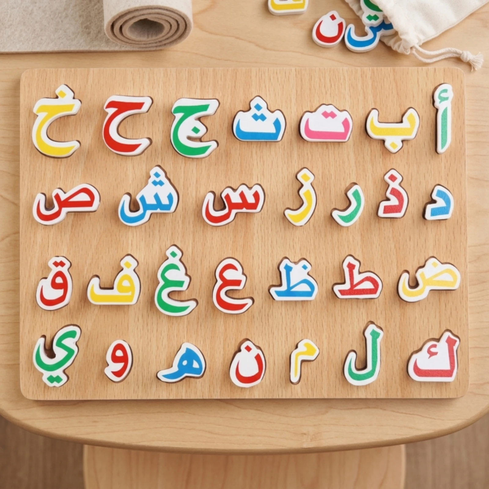 Wooden Alphabet Puzzle Preschool Alphabet Puzzle Matching Game Cognitive Toy Colorful for Preschoolers, Classroom, Home