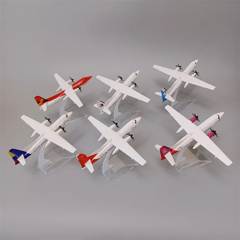 16cm Propeller Plane Model Avianca FOKKER Malaysia Satena HUNNU AERO MONGILIA FOK F50 Airlines Diecast Airplane Model Aircraft