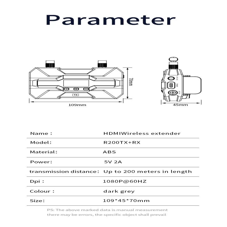 

2025 R200 Беспроводная передача видео Аудиоаксессуары Комплект передатчика и приемника 1X4 Удлинитель 4K Несколько приемников 200 м