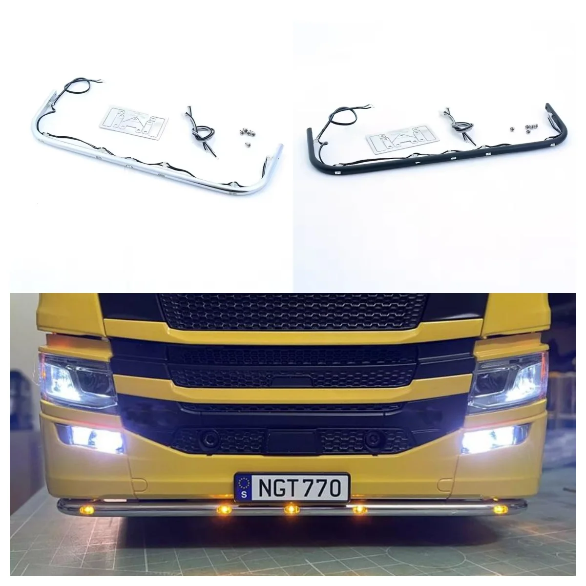 LED Simulation Vorne Unten Licht Kinn Lampe für 1/14 Tamiya RC Lkw Für SCANIA 770S 6X4 56368 8X4 56371 Auto Upgrade Zubehör