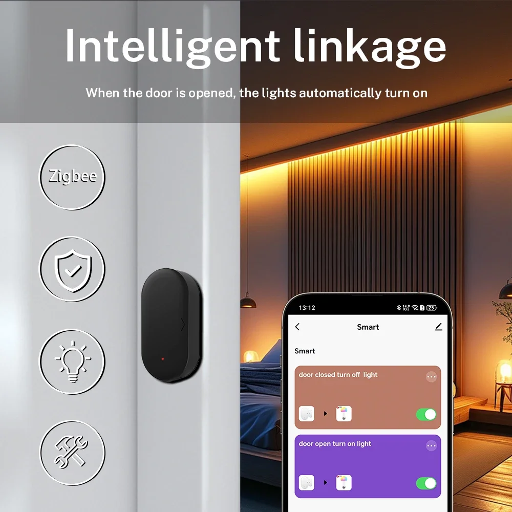 Home security For Smart Home Smart Life APP Zigbee 3.0 Tuya Door Sensor Window Sensor Compatible with  Alexa Google Assistant