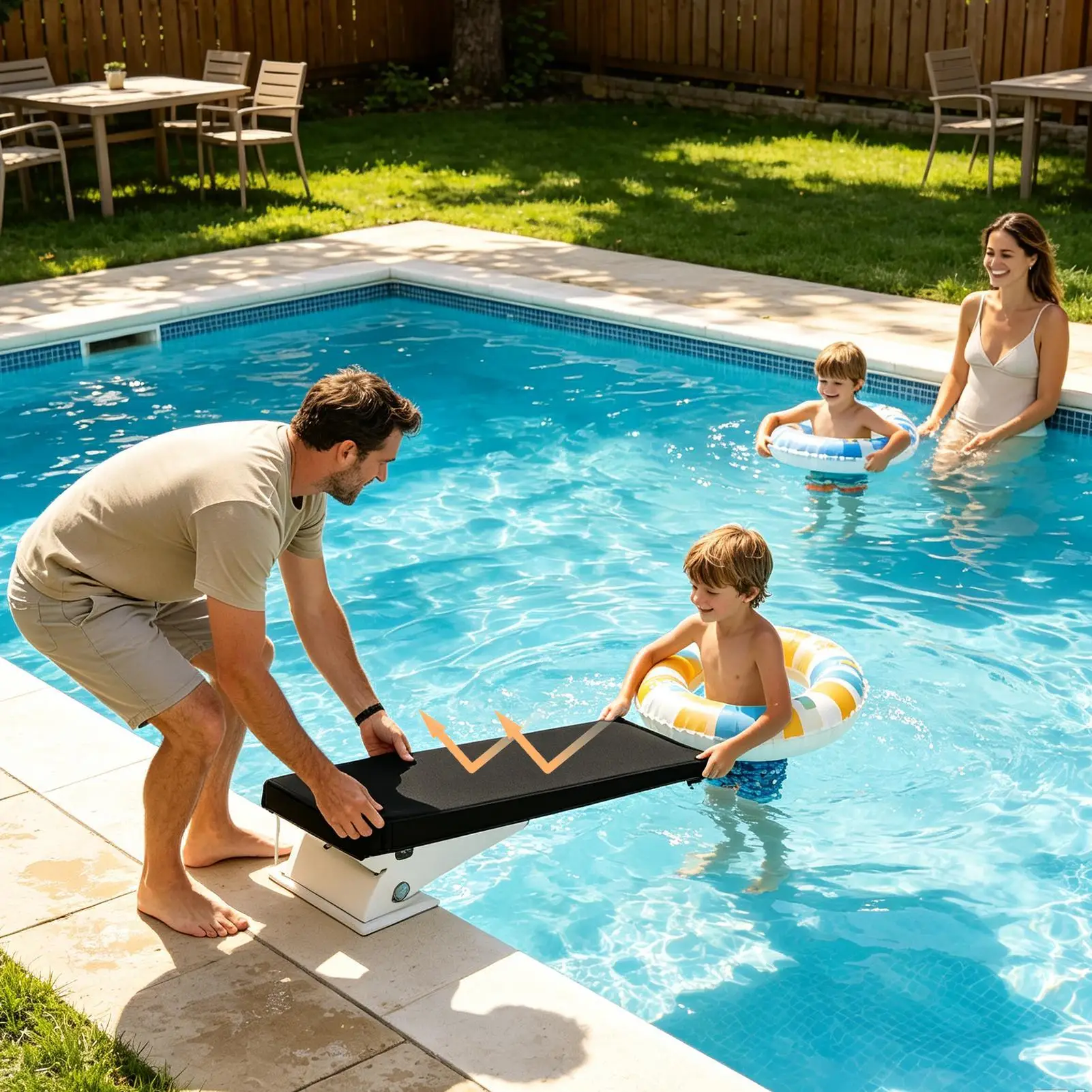 Pool Diving Board Protector 6ft Elastic Edge Diving Board Protector With Drawstring UV Resistant Pool Gear Cover For Home