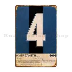 Javier Zanetti Metal Sign Cinema Wall Decor Vintage Print Plaques Tin Sign Poster