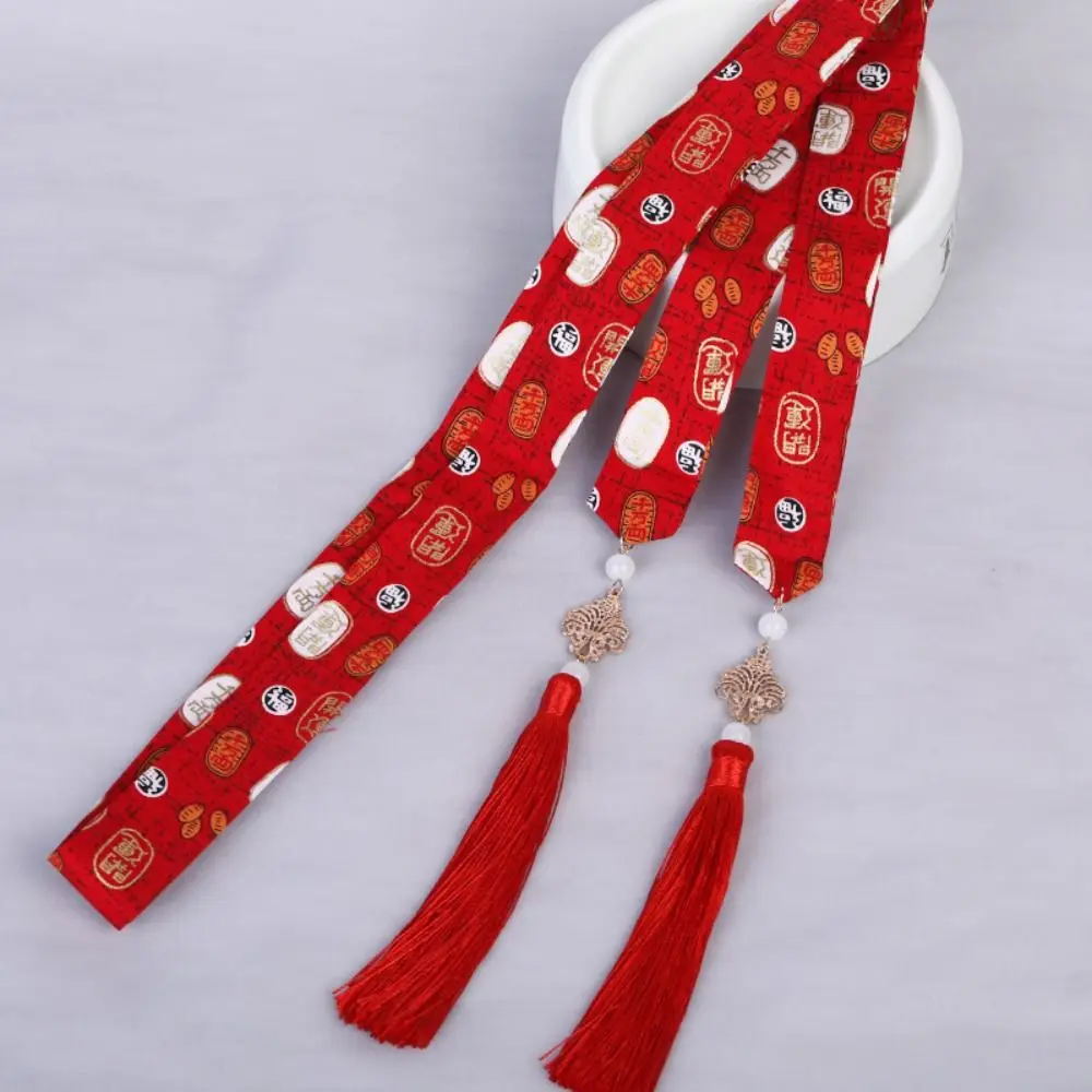 

Embroidery Chinese Style Hair Band Horse Face Skirt Ornament Crane Hanfu Hair Accessories Cloth Tassel Bow Ribbon Headwear