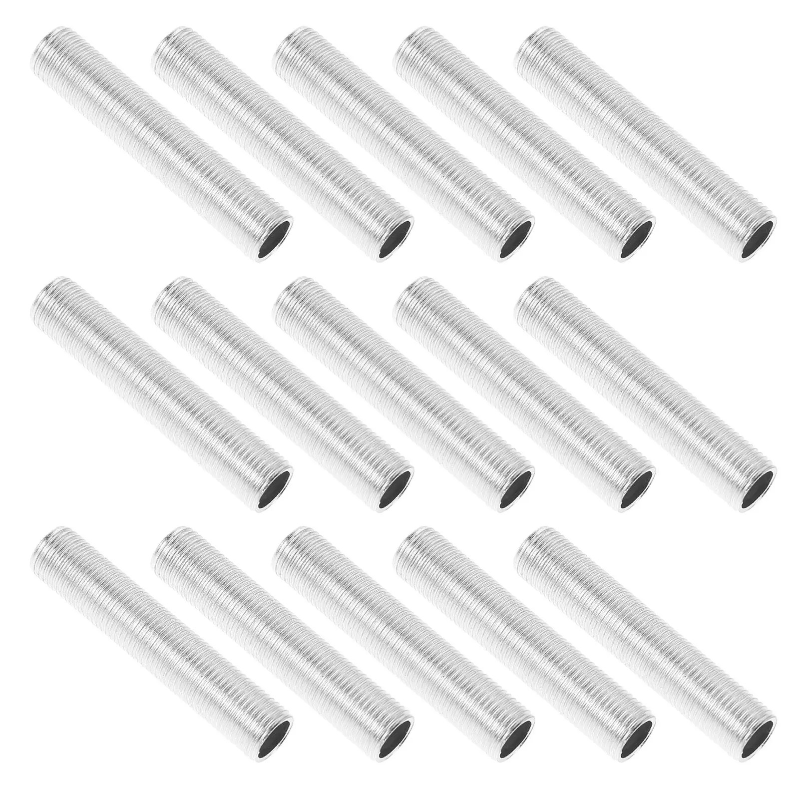20pcs Lamp Pipe Nipple M10 Thread 50Mm Galvanized Iron Hollow Connector For Light Fixtures Repair Extension Rod Coupling