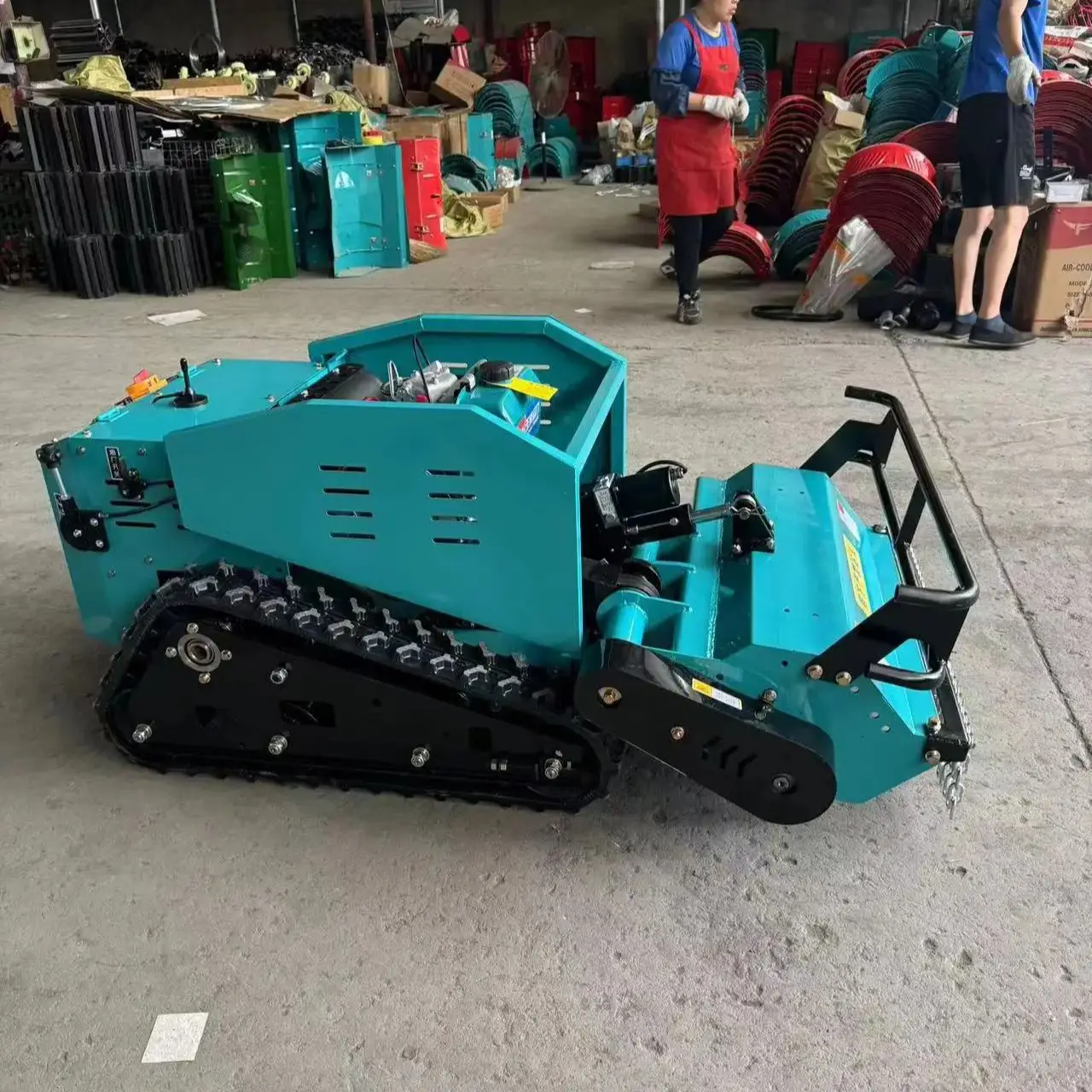 Free delivery CE EPA engine lawn mower, agricultural rubber track remote control robot lawn mower