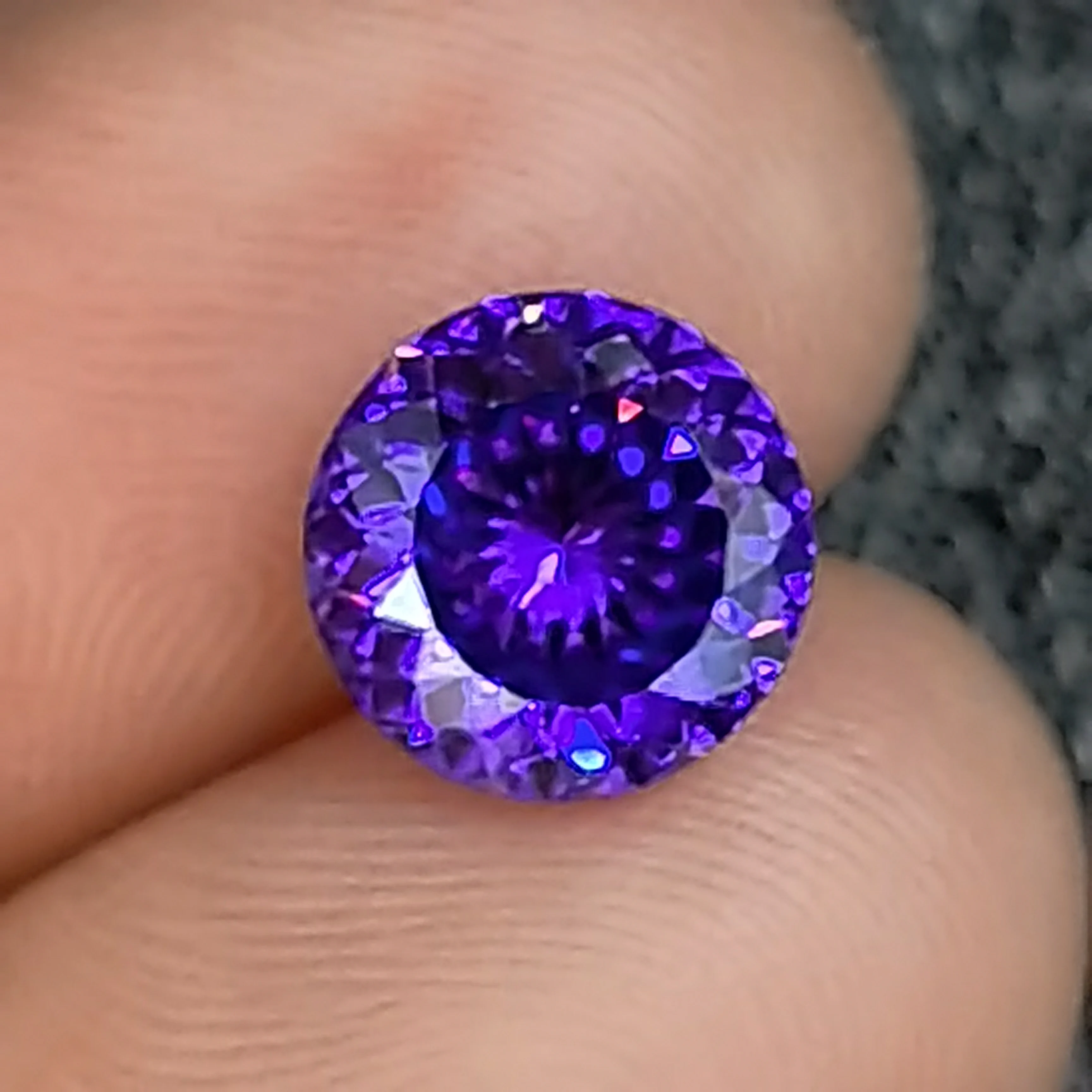 Purple 8mm Starry sky cut fashion rarity round shape 2CT cubic zirconia beads vivid stones for jewelry making CZ DIY