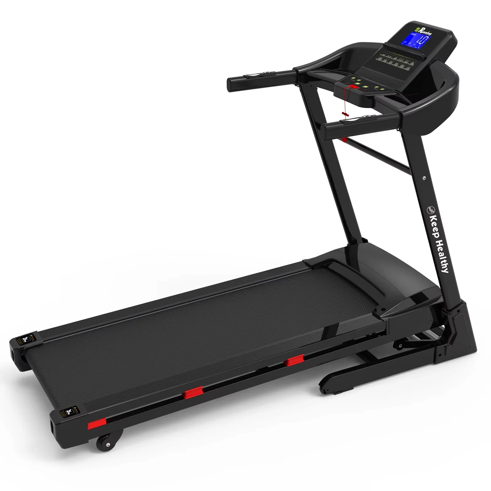 4.0HP multifunctional foldable electric treadmill, max 150kg load for home running workouts