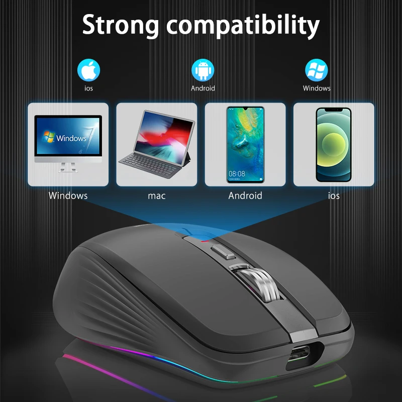 Bluetooth 5.0 Wireless Mouse Rechargeable Silent Multi Arc Touch Mice Ultra-thin Magic Mouse For Laptop Ipad Mac PC Macbook