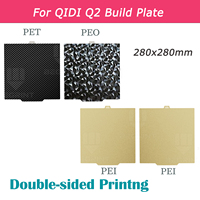 For QIDI Q2 Q2 Combo 3D Printer Build Plate Heat Bed Double Side PEO PET PEI Powder Coated Spring Steel Sheet 280x280mm Bed