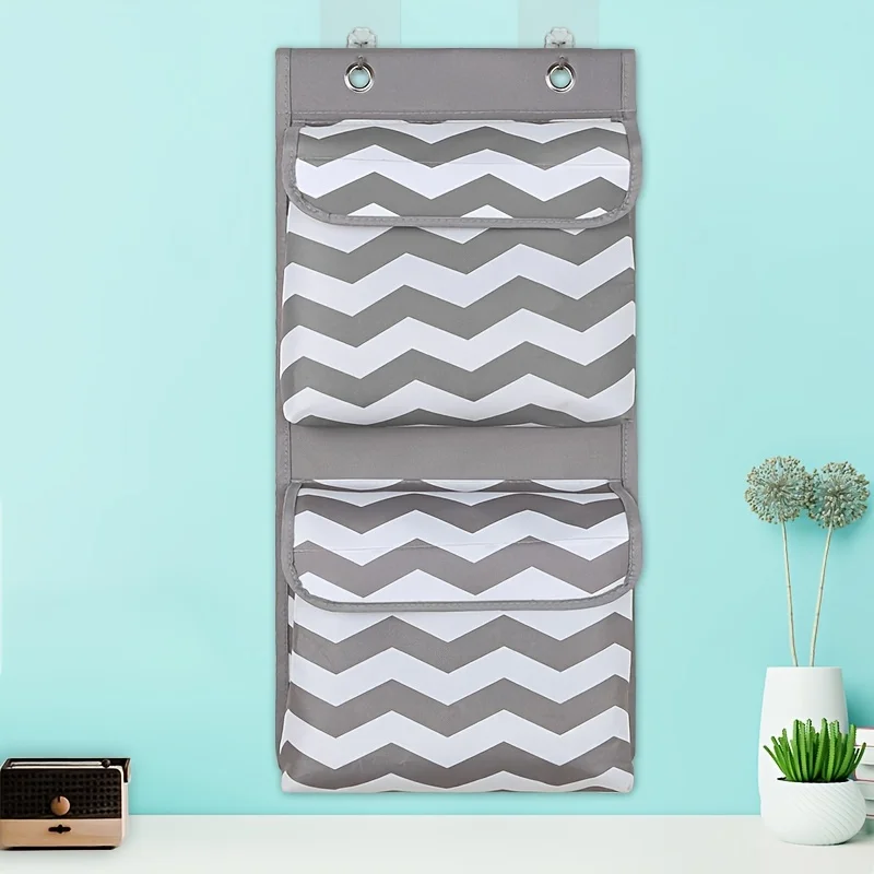 1PC Oxford cloth cover hanging multi-layer storage bag behind the door multi-compartment hanging bag wall storage bag storage ba