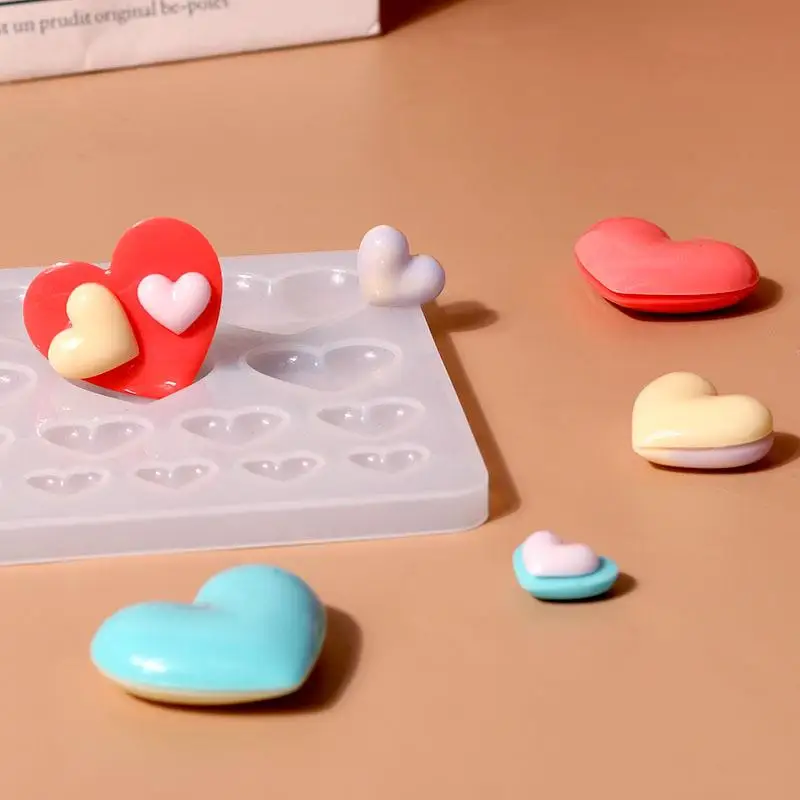 Love Heart Silicone Mold Different Size Pendants Casing Moulds Handmade DIY Tool