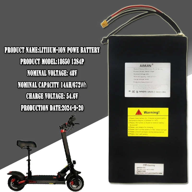 48V 14ah 13s4p Battery for Kugoo M4 Pro, M5, C1+, V1, X1, Joyor F5S, Y10MaxSpeed Electric Scooter Original Battery 18650 BMS