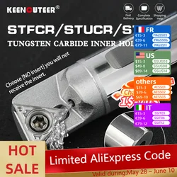 STFCR/STUCR/STUPR Internal Cooling Tungsten Steel Cutter Bar Internal Hole Turning Tool TCMT/TPMT Carbide Blade Lathe Tool Set